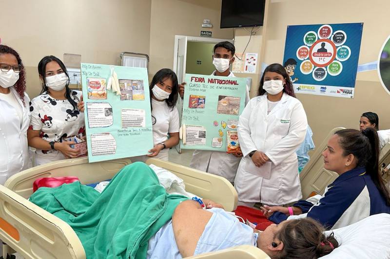 Pacientes do Hospital Galileu recebem Feira Nutricional no leito Pacientes do Hospital Galileu recebem Feira Nutricional no leito